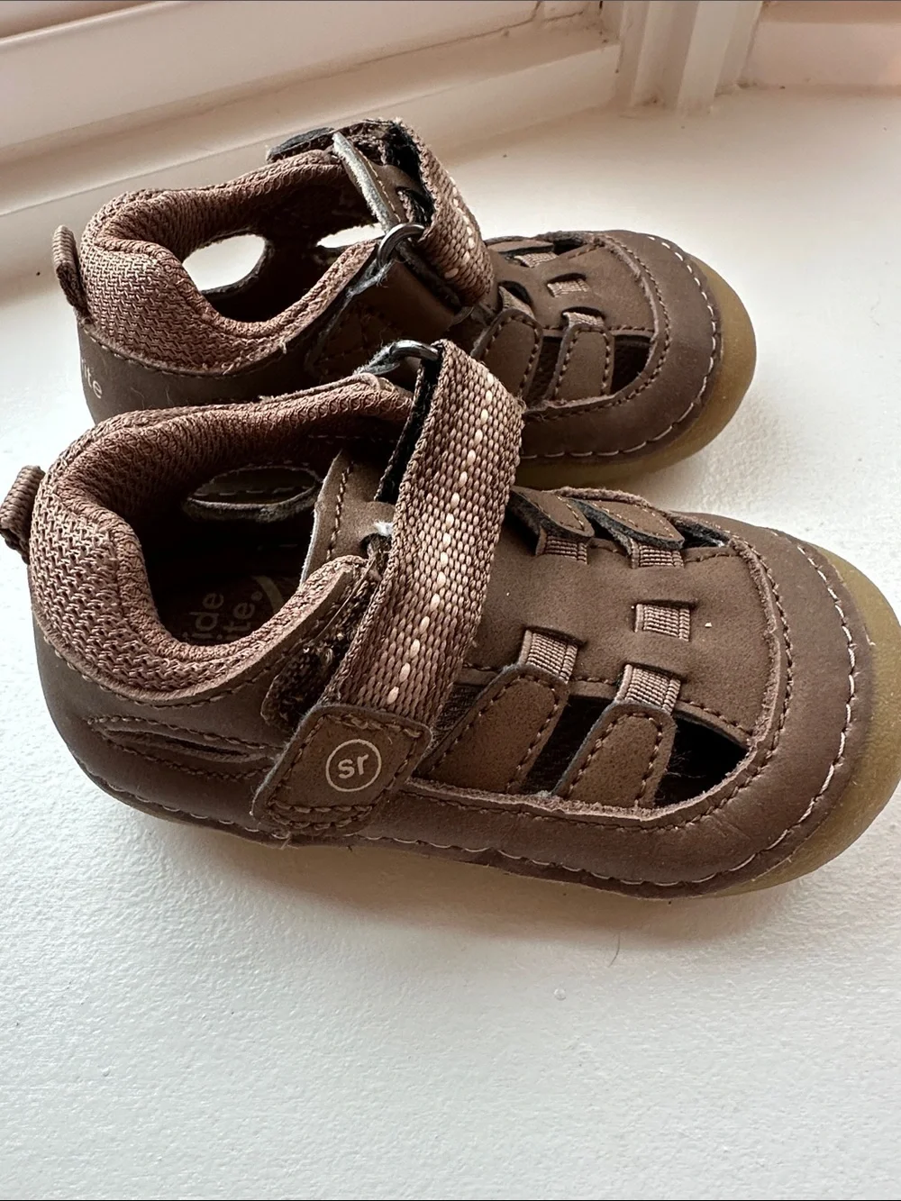 Stride Rite Brown Closed-Toe Baby Sandals